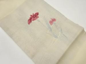 絽流水に菖蒲模様織出し名古屋帯